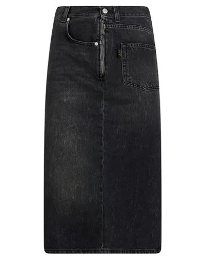 Haikure Woman Denim Skirt Charcoal Size 25 Cotton In Black