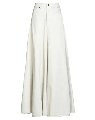 Haikure Woman Denim Skirt Light Grey Size 25 Cotton In White