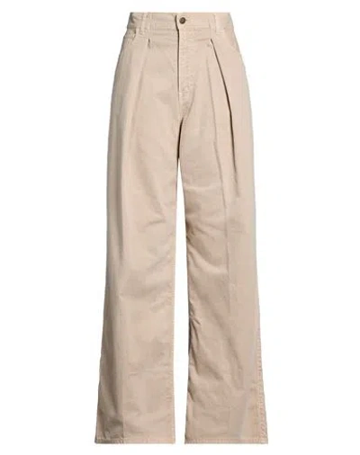Haikure Woman Jeans Beige Size 30 Cotton, Linen In Nude