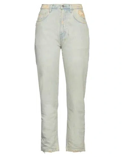 Haikure Woman Denim Pants Beige Size 28 Cotton