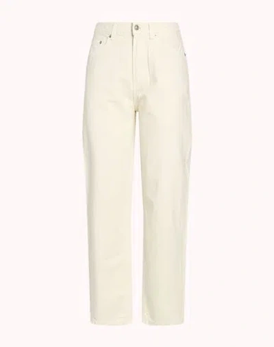 Haikure Woman Jeans Cream Size 25 Cotton, Linen In White
