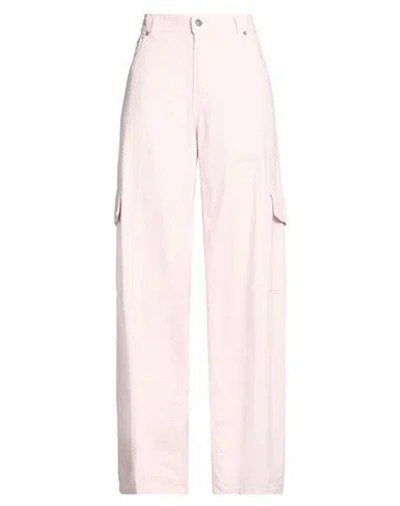 Haikure Woman Jeans Light Pink Size 26 Cotton, Linen In White