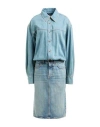 Haikure Woman Midi Dress Blue Size M Cotton In Blue