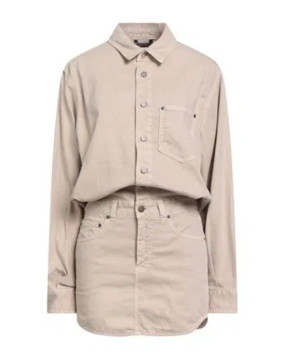 Haikure Woman Mini Dress Beige Size S Cotton, Linen In Brown