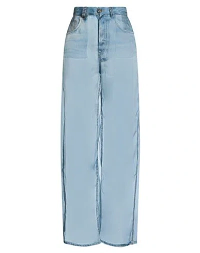 Haikure Woman Pants Blue Size 25 Silk