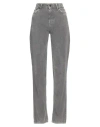 Haikure Woman Pants Grey Size 31 Cotton, Elastane In Grey