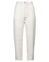 Haikure Woman Pants Ivory Size 29 Cotton, Linen In White