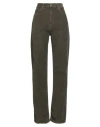 Haikure Woman Pants Military Green Size 31 Cotton, Elastane