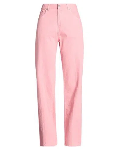 Haikure Woman Pants Pink Size 30 Cotton, Linen