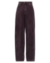 Haikure Korea Brown Pants With Logo Patch On The Rear In Corduroy Woman In Brown