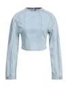 Haikure Woman Top Blue Size S Organic Cotton In Blue