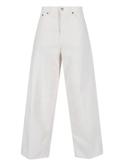 Haikure Women's 85% Cotton 15% Linen Jeans In White