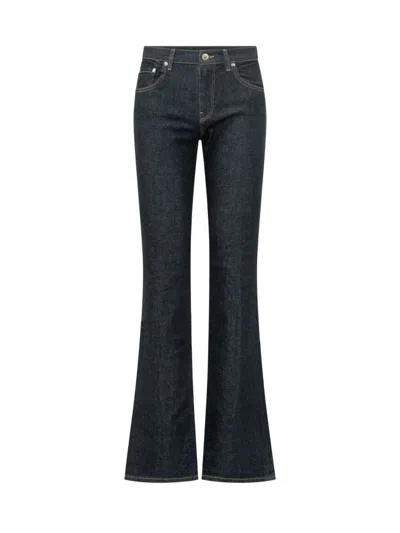 Haikure Women Dark Blue Flared High Rise Jeans In Multi