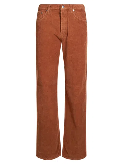 Haikure Korea Corduroy-texture Trousers In Brown