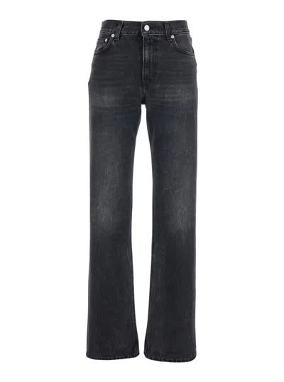 Haikure Women's Logo Patch Denim Jeans With Belt Loops In Black