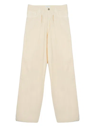 Haikure Women's Mini Jeans In Premium Cotton-linen Blend In Beige