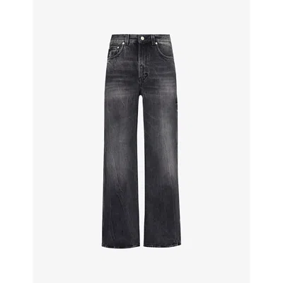 Haikure Womens Winona Wide-leg Denim Jeans Spider Black