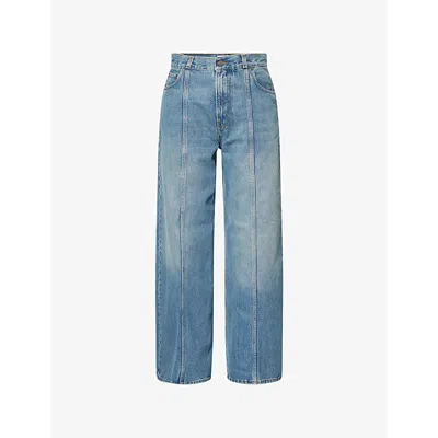Haikure Womens Lagoon Wash Peace Lagoon Wide-leg Denim Jeans