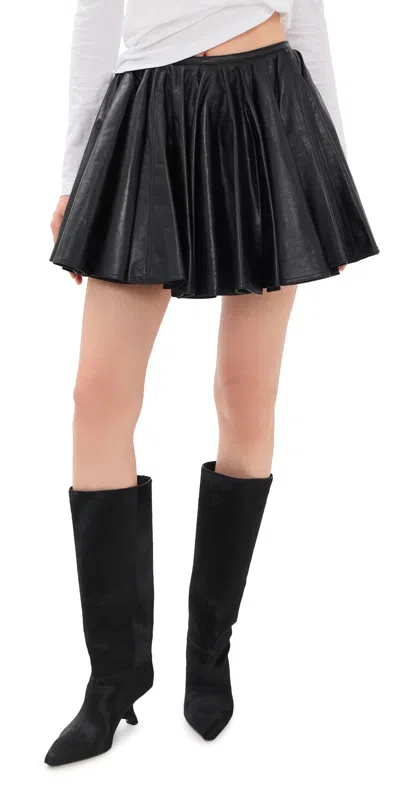 Haikure Ziggy Silky Leather Skirt Black
