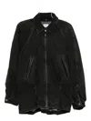 Haikure Zip-front Denim Jacket In Black