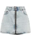 Haikure Zip-front Denim Miniskirt In Blue