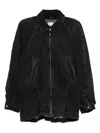 Haikure Denim Jacket Belted Waist In Black