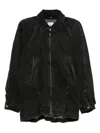 Haikure Denim Jacket Belted Waist In Black