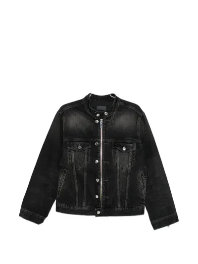 Haikure Zip-up Denim Jacket In Black