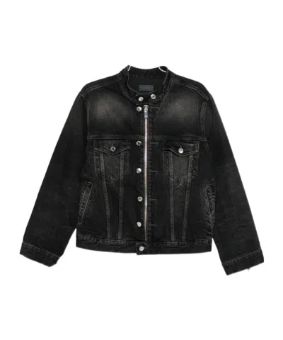 Haikure Zip-up Denim Jacket In Black