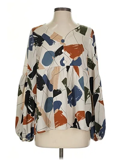 Pre-owned Hailey & Co 3/4 Sleeve Blouse In Ivory