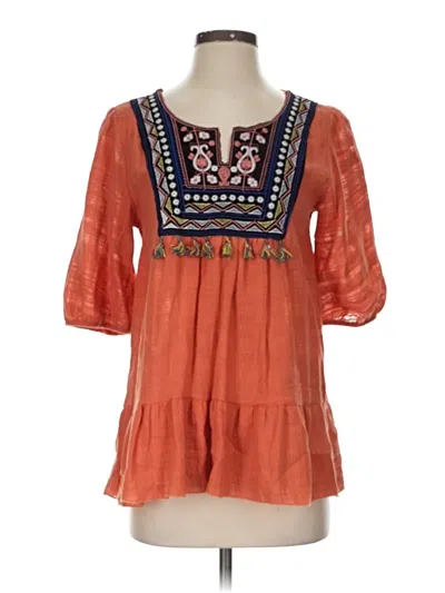 Pre-owned Hailey & Co 3/4 Sleeve Blouse In Orange