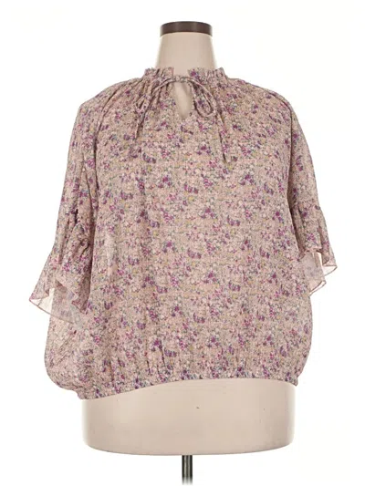 Pre-owned Hailey & Co 3/4 Sleeve Blouse In Purple