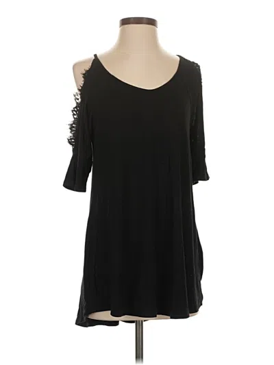 Pre-owned Hailey & Co 3/4 Sleeve Top Black Cold Shoulder Neckline Tops