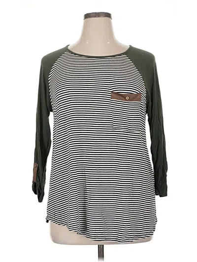 Pre-owned Hailey & Co 3/4 Sleeve Top Gray Boatneck Tops