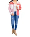 Hailey & Co Draw You Color Blocked Shacket In Mauve In Multi