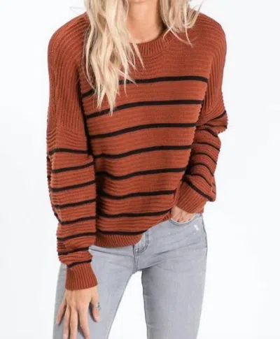 Hailey & Co Fall Vibes Striped Sweater In Rust In Multi