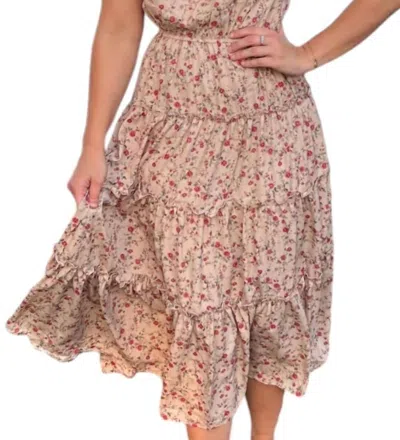 Hailey & Co Floral Maxi Dress In Beige