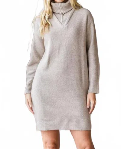 Hailey & Co Forever And A Day Sweater Dress In Khaki In Gray