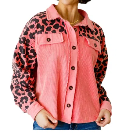 Hailey & Co Free Spirit Animal Print Jacket In Pink