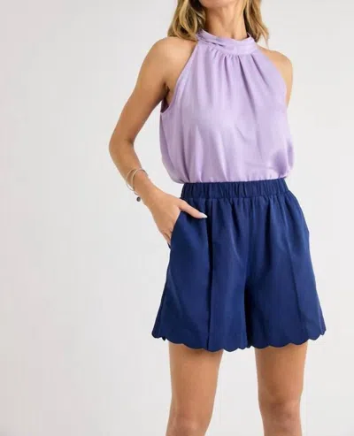 Hailey & Co Free Spirit Mock Neck Top In Lavender