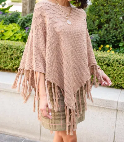 Hailey & Co Hanging For The Weekend Poncho In Mocha In Beige