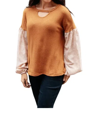 Hailey & Co Jennica Top In Warm Spice In Multi