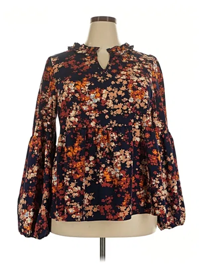 Pre-owned Hailey & Co Long Sleeve Blouse In Brown