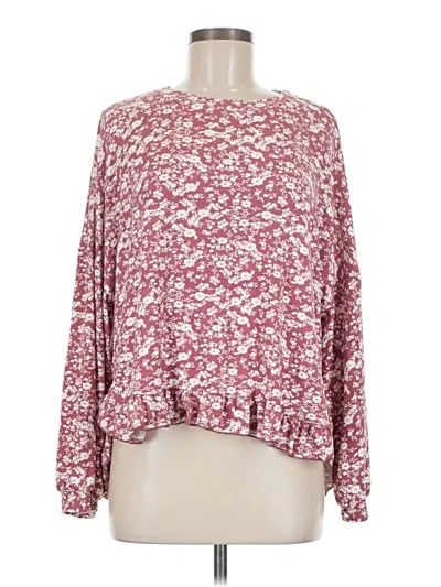 Pre-owned Hailey & Co Long Sleeve Blouse In Burgundy