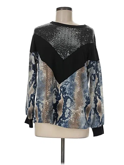 Pre-owned Hailey & Co Long Sleeve Blouse In Silver