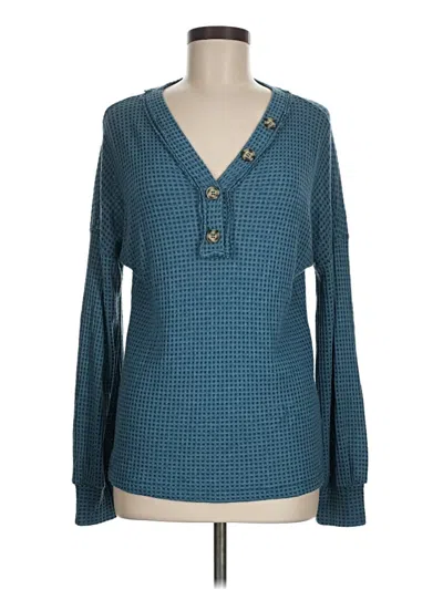 Pre-owned Hailey & Co Long Sleeve Blouse In Teal