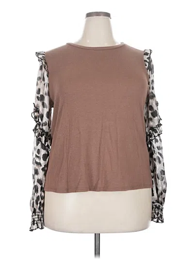 Pre-owned Hailey & Co Long Sleeve T-shirt In Brown
