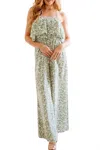 Hailey & Co My Next Adventure Jumpsuit In Leaf Print In Multi
