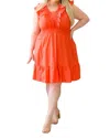 Hailey & Co On Fire Ruffle Detail Dress In Red In Red