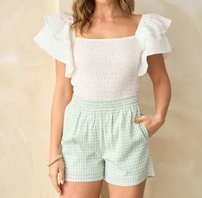 Hailey & Co Phoenix Checkered Short In Mint In Green